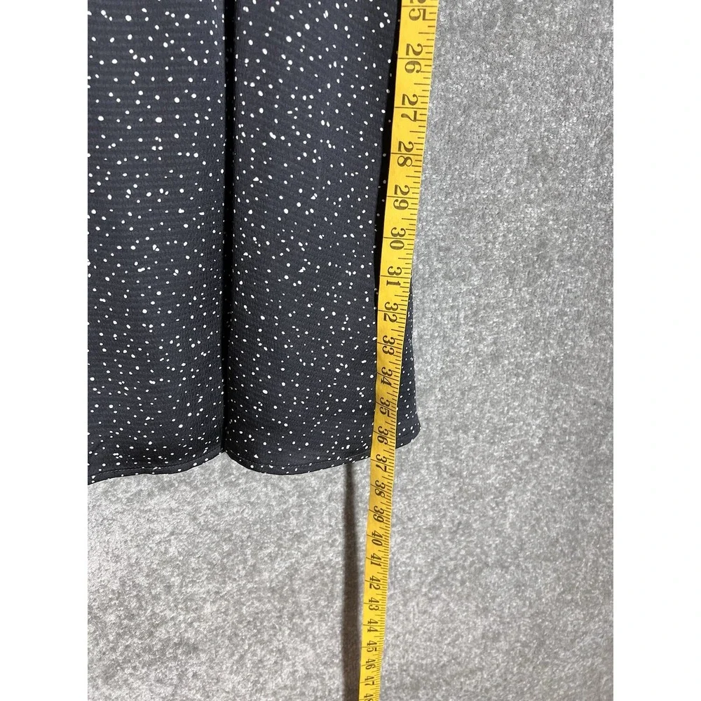 GAP Blouson Sleeve Elastic Waist Dress Womens Size M Black Polka Dot Pockets New